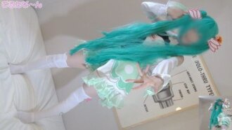 That Miku cosplayer is back in a remastered version! Masturbation and sex in racing outfits!